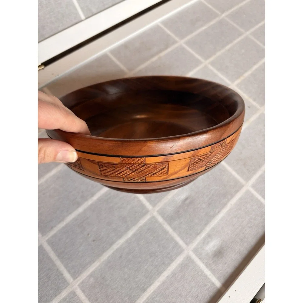 Vintage 90s‎ Hand-Carved Hardwood 8.5
